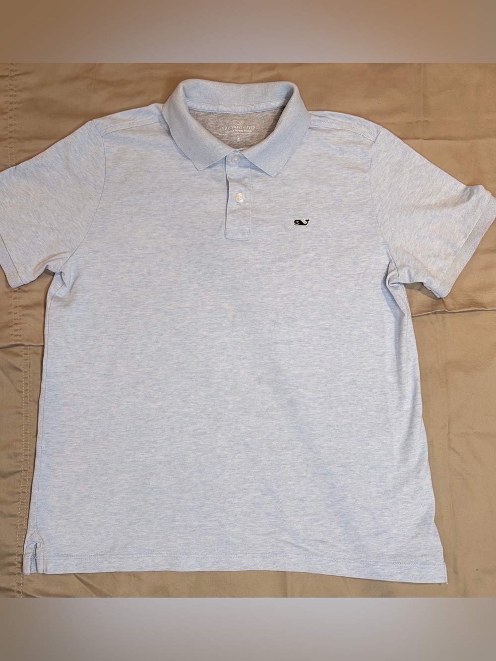 Vineyard Vines Edgartown Whale Logo Polo Light Blue sz L EUC